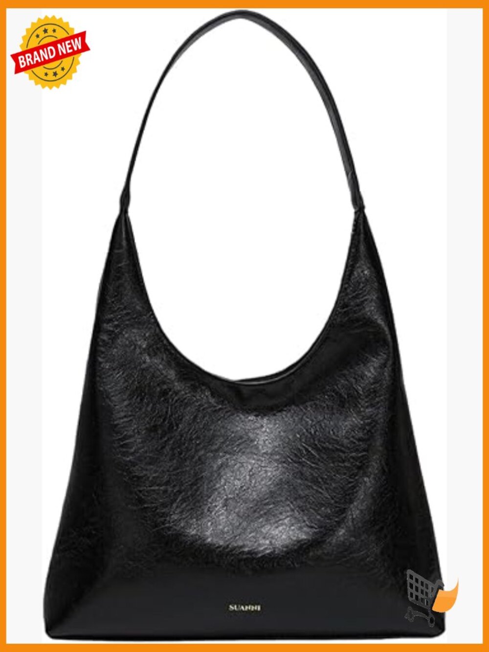 Large Slouchy Hobo Vegan Leather Tote Handbag with Zipper